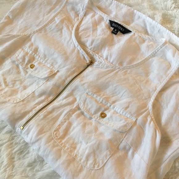 Ellen Tracy sleeveless linen tunic - Picture 4 of 7